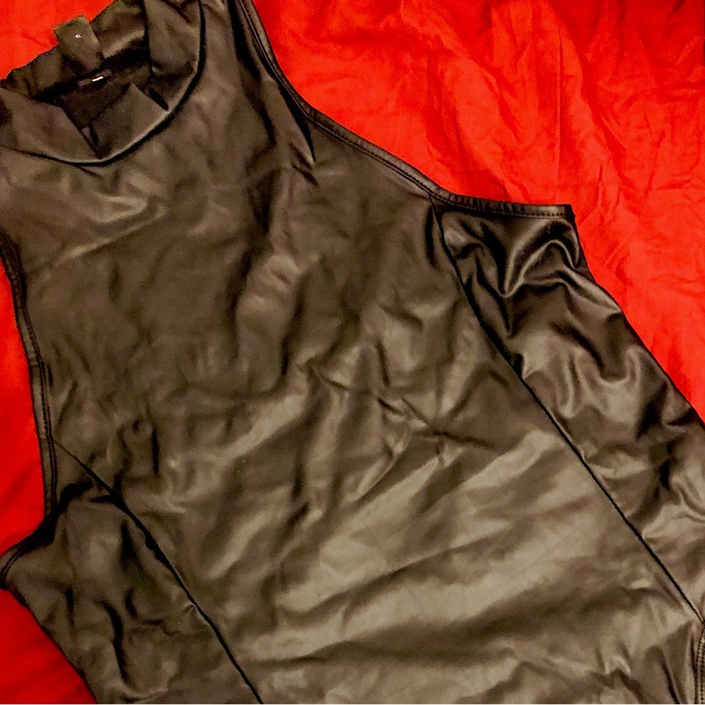 Faux Leather SHEIN women bodysuit